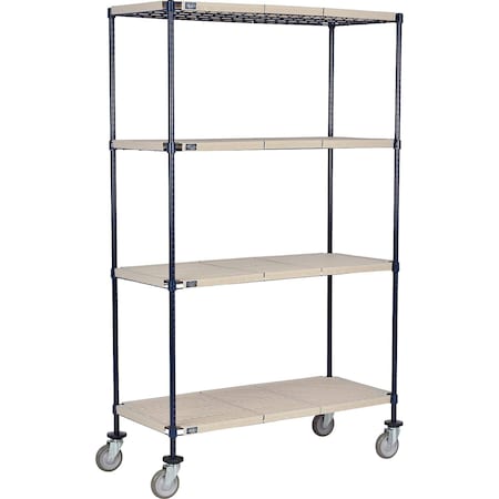 Nexel 4 Shelf Truck, Nexelite, 60inW x 24inD x 60inH, Polyurethane Swivel Casters B2381886